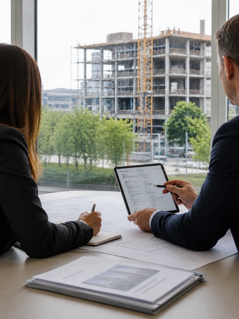Remsol Environmental consultant reviewing site assessment findings with a client